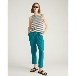 Universal Standard Womens Sayville Linen Drawstring Pants Aurora Blue 2X